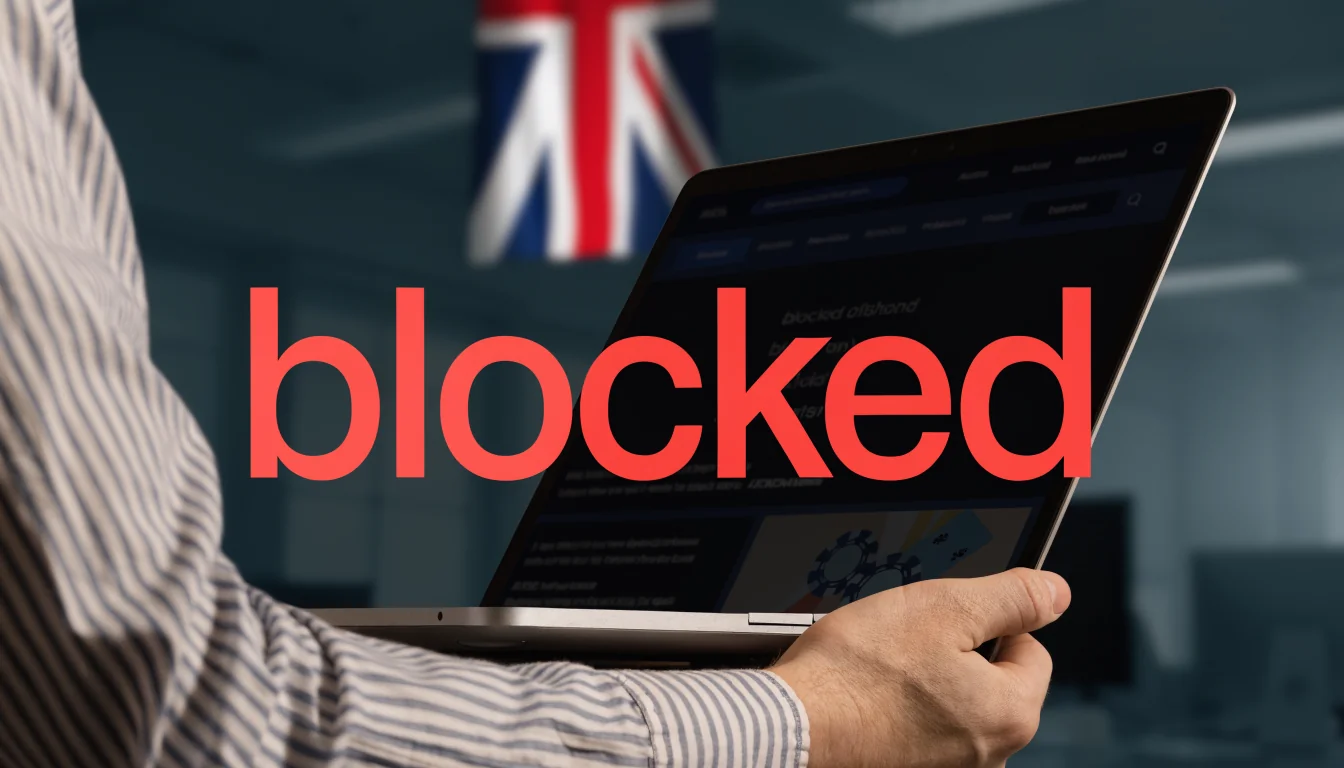 Laptop screen blocked with red sign, Australian flag